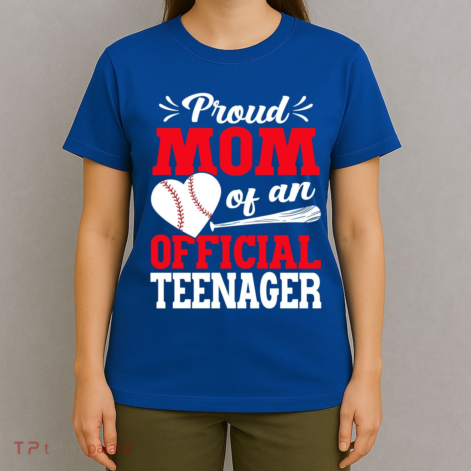 13Th Birthday Baseball Proud Mom Of An Teenager Gift T-Shirt