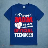 13Th Birthday Baseball Proud Mom Of An Teenager Gift T-Shirt thumb 5