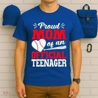 13Th Birthday Baseball Proud Mom Of An Teenager Gift T-Shirt thumb 6