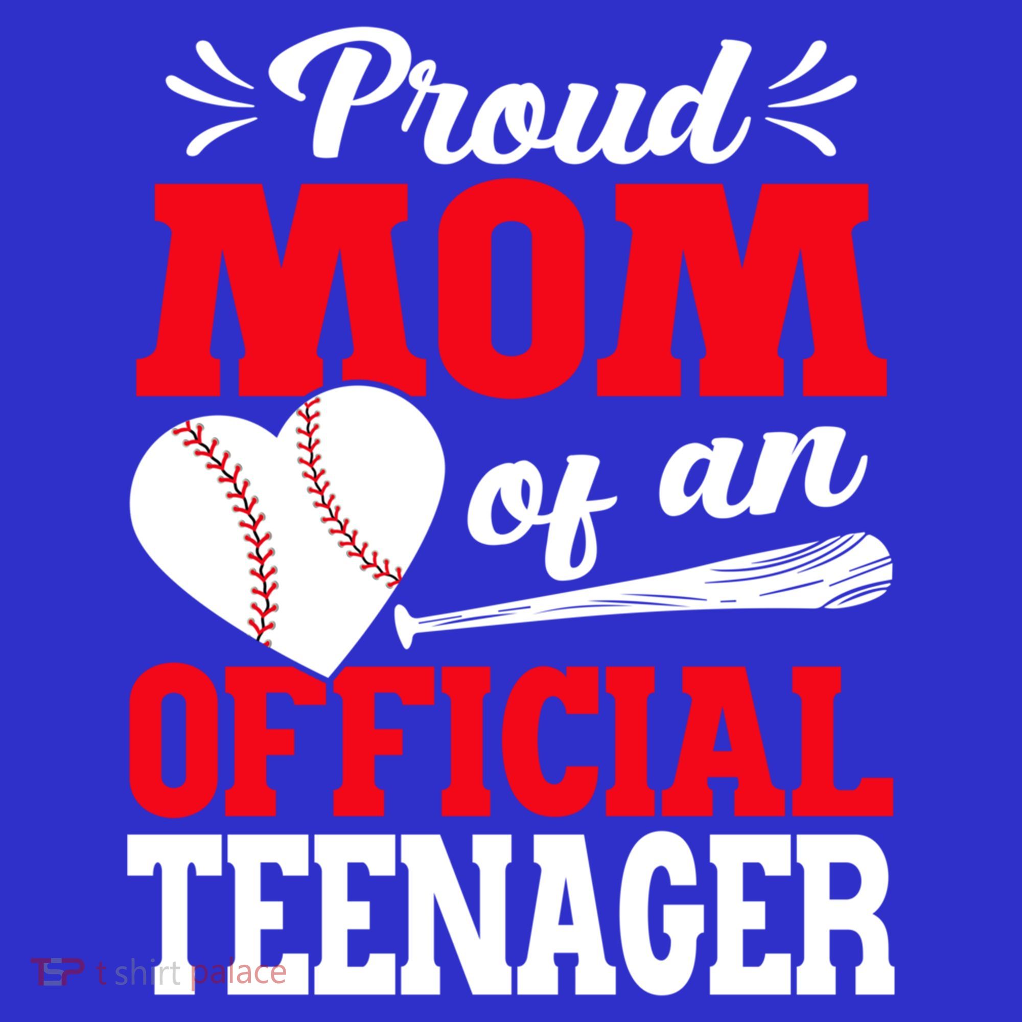 13Th Birthday Baseball Proud Mom Of An Teenager Gift T-Shirt