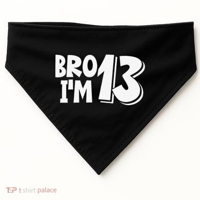 13th Birthday Bro I’m 13 Year Old Thirteen Thirtee USA-Made Doggie Bandana