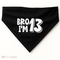 13th Birthday Bro I’m 13 Year Old Thirteen Thirtee USA-Made Doggie Bandana thumb 0