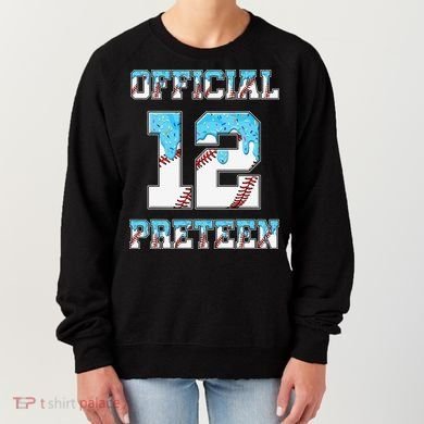 12th Birthday Baseball Drip Preteen Women's Sweatshirt