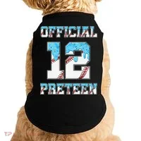 12th Birthday Baseball Drip Preteen Doggie Tank thumb 0