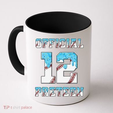 12th Birthday Baseball Drip Preteen Coffee Mug