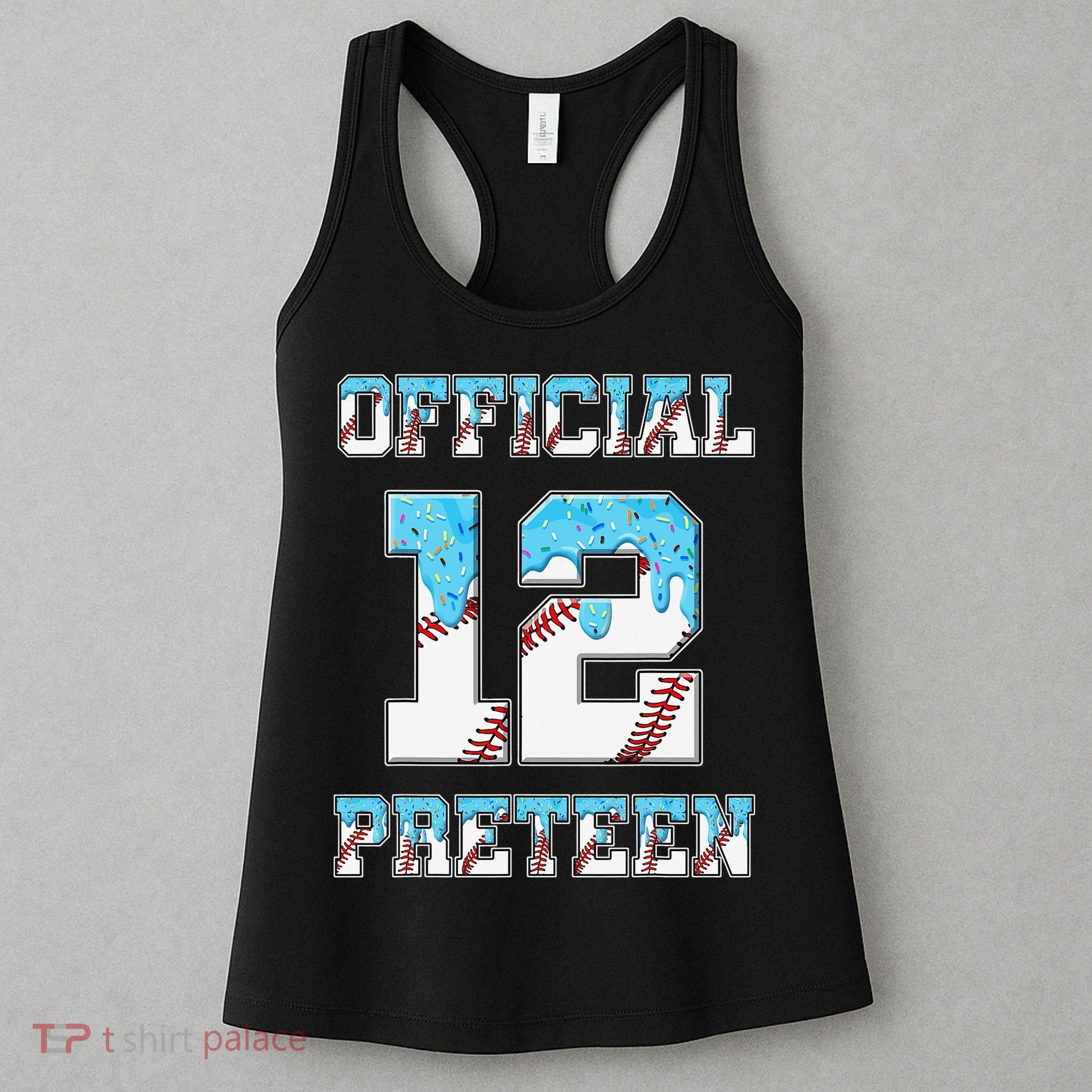 12th Birthday Baseball Drip Preteen Women's Tank Top
