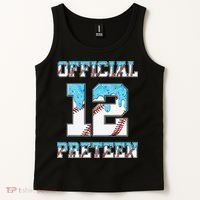 12th Birthday Baseball Drip Preteen Tank Top thumb 2
