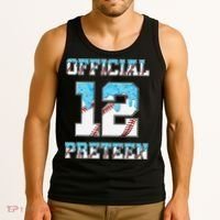 12th Birthday Baseball Drip Preteen Tank Top thumb 3