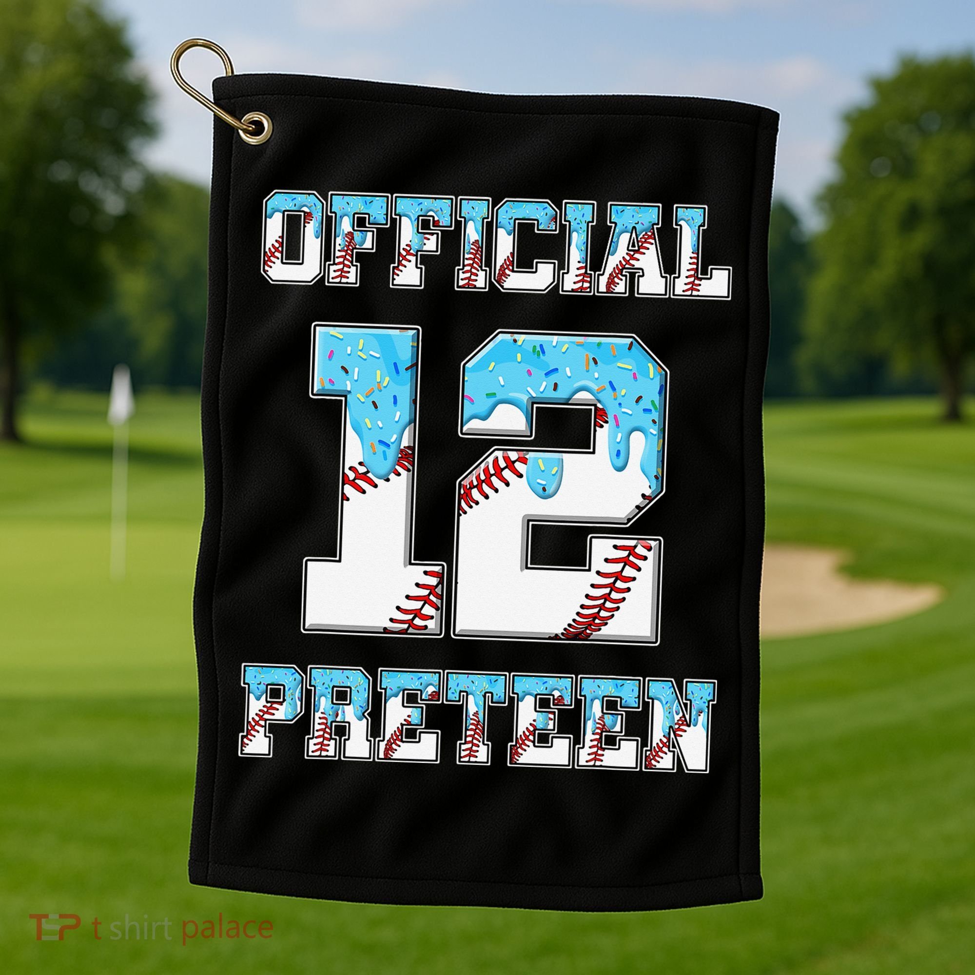 12th Birthday Baseball Drip Preteen Golf Towel