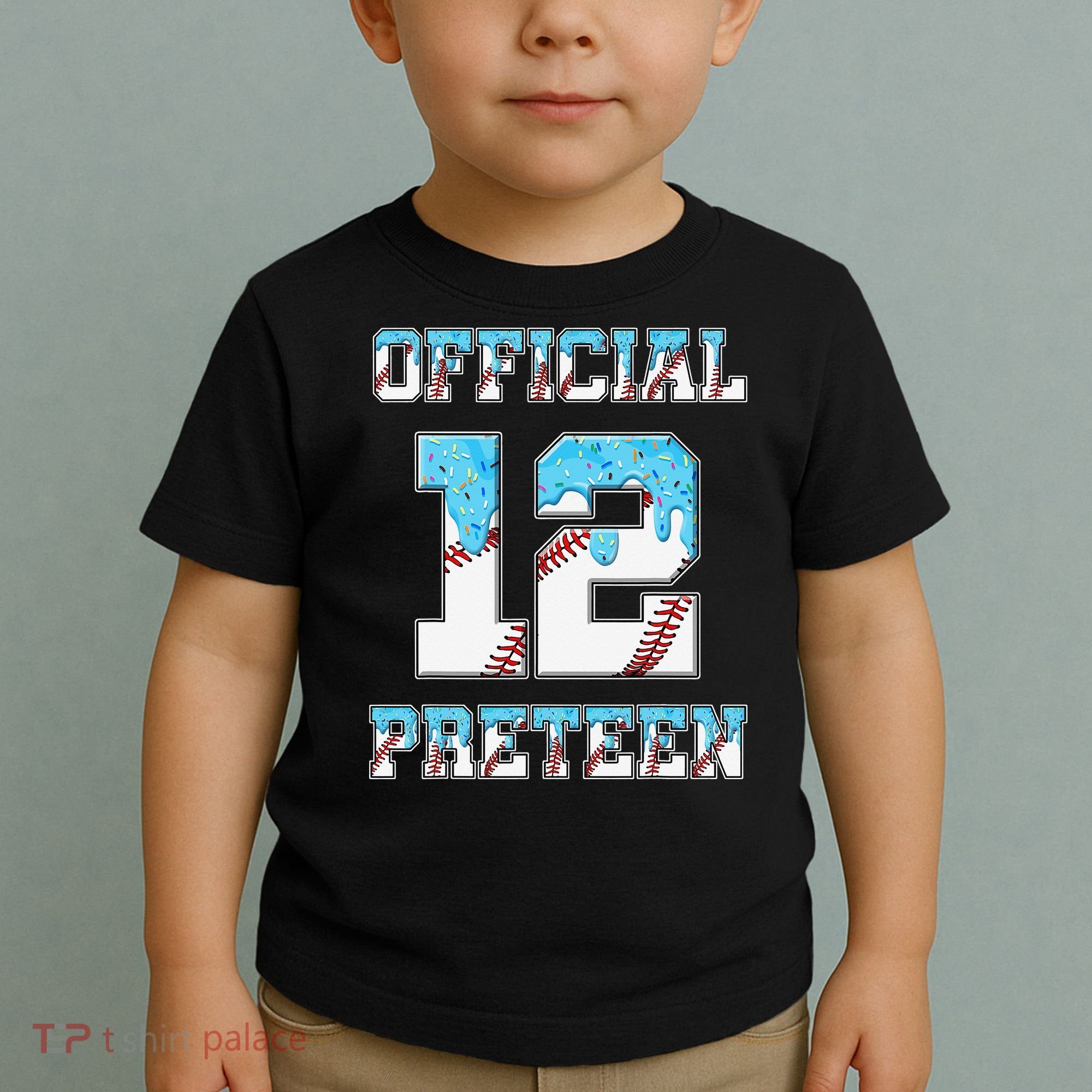 12th Birthday Baseball Drip Preteen Toddler T-Shirt