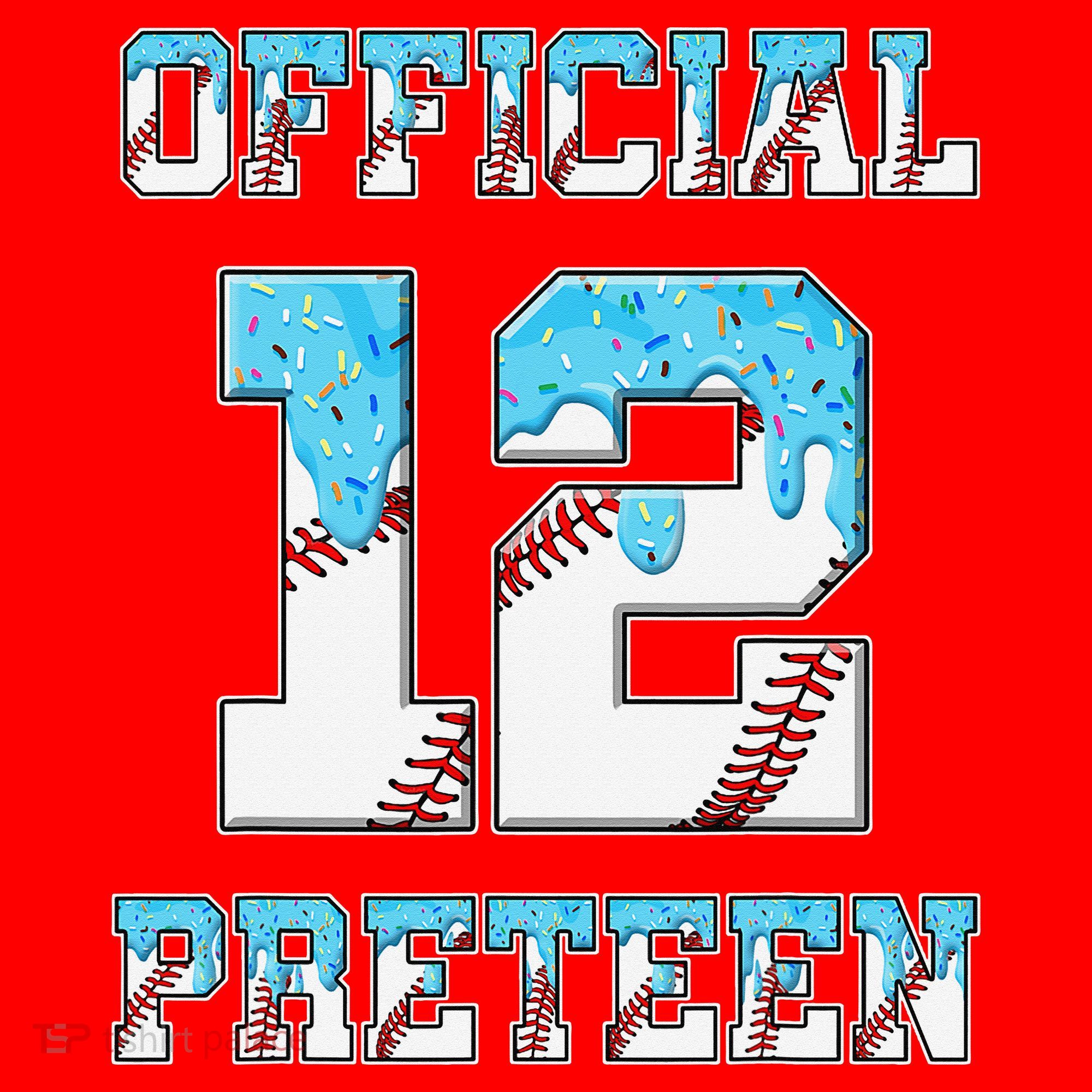12th Birthday Baseball Drip Preteen Santa Hat