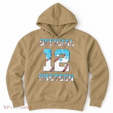 12th Birthday Baseball Drip Preteen Hoodie