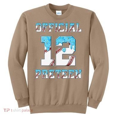 12th Birthday Baseball Drip Preteen Sweatshirt