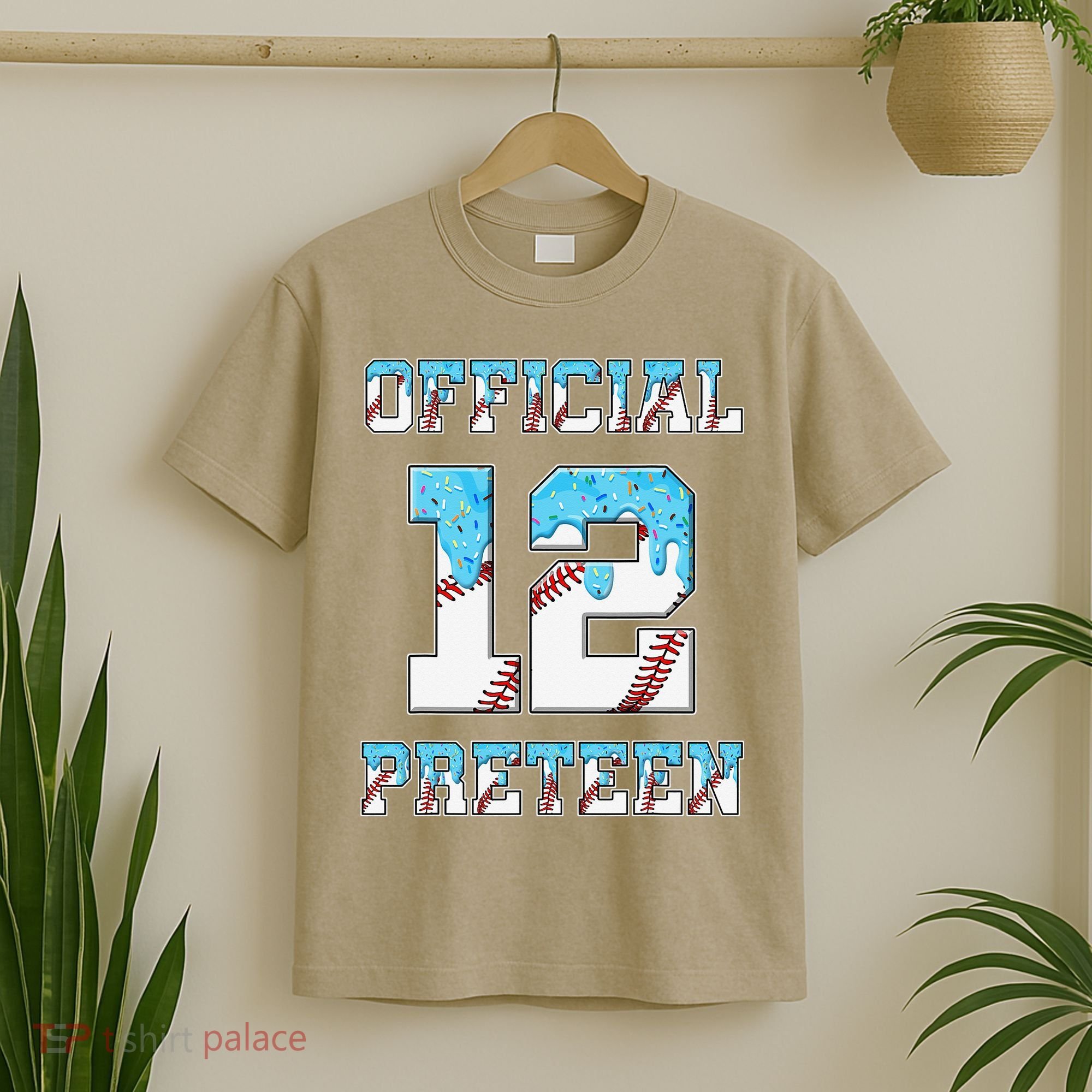 12th Birthday Baseball Drip Preteen T-Shirt