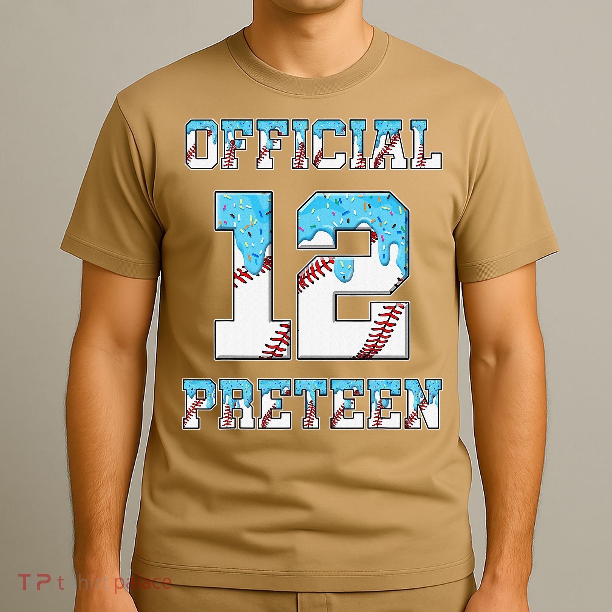 12th Birthday Baseball Drip Preteen T-Shirt
