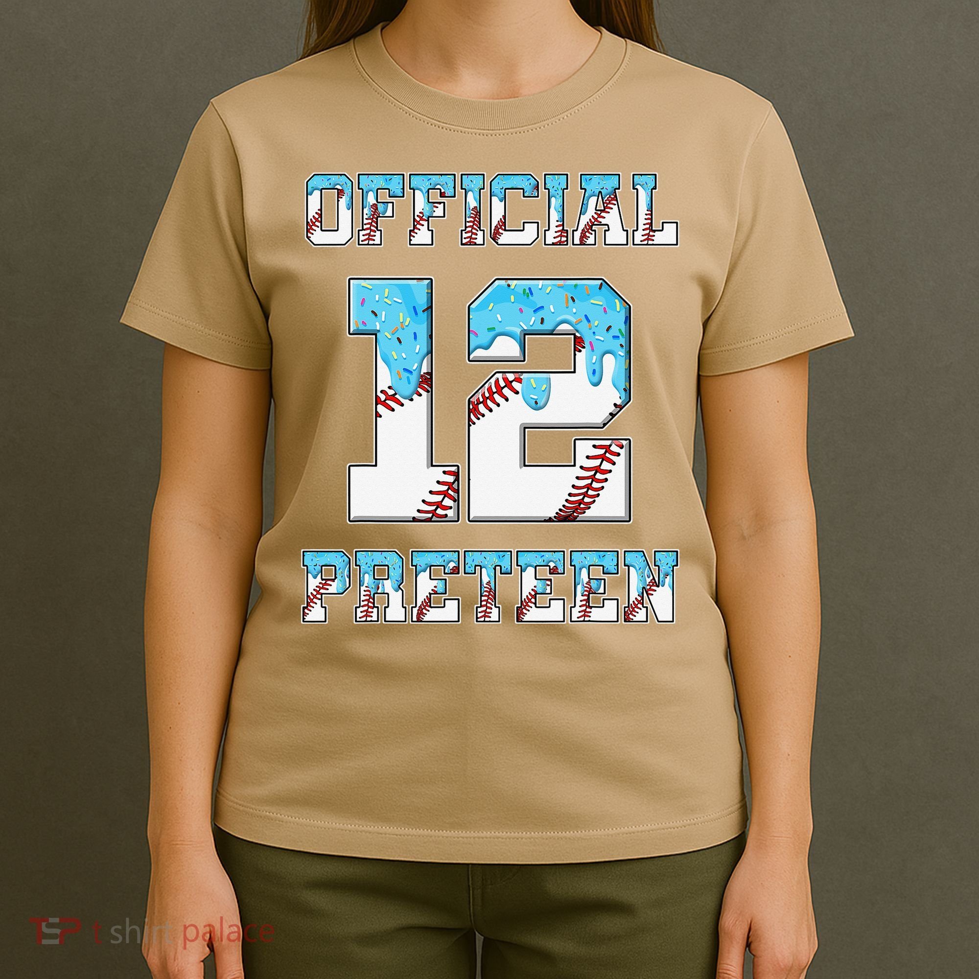 12th Birthday Baseball Drip Preteen T-Shirt