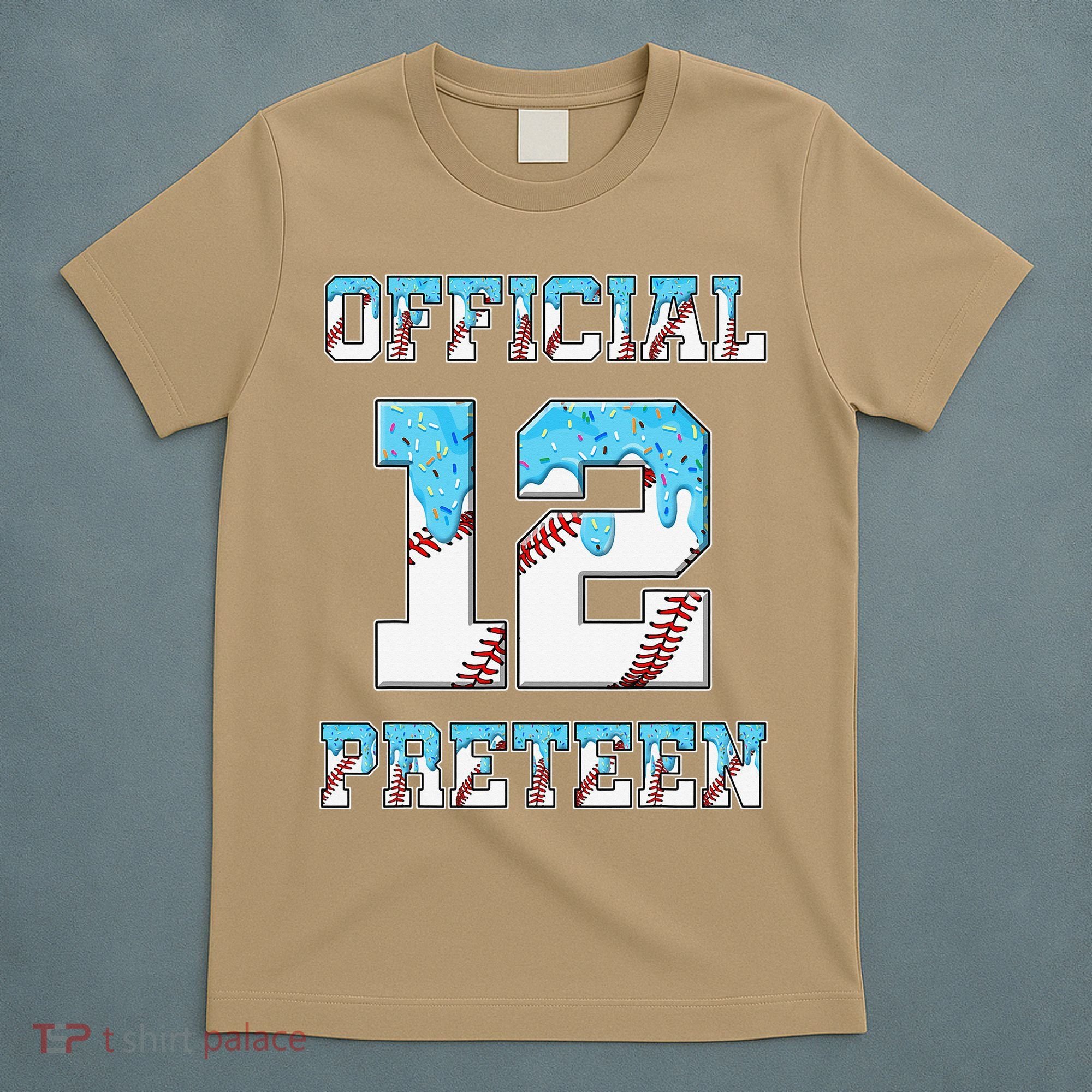 12th Birthday Baseball Drip Preteen T-Shirt