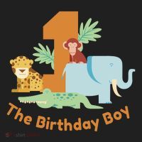 1st Birthday Boy Animal Jungle Zone Performance Long-Sleeve T-Shirt thumb 2