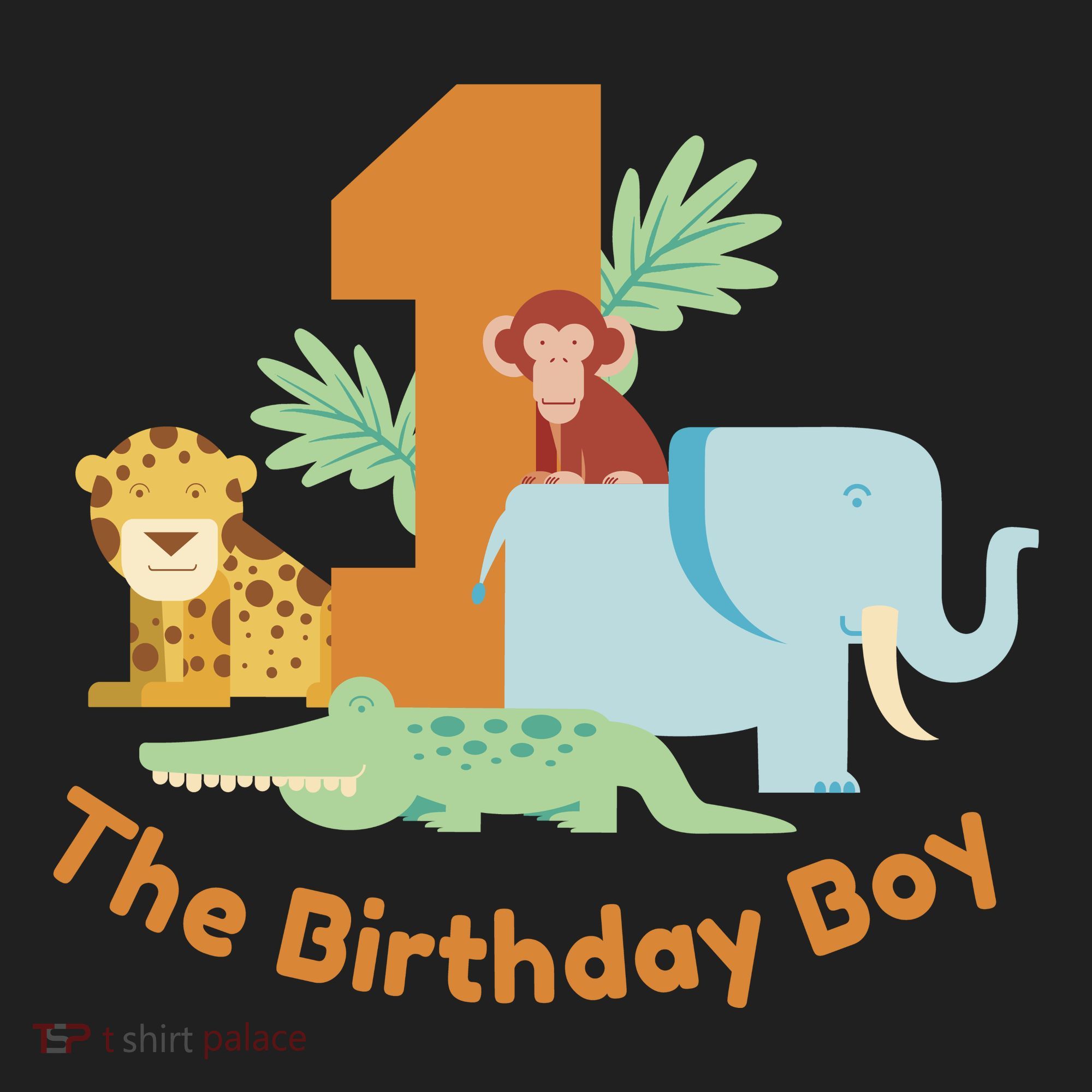 1st Birthday Boy Animal Jungle Zone Performance Long-Sleeve T-Shirt