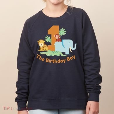 1st Birthday Boy Animal Jungle Women's Sweatshirt