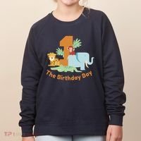1st Birthday Boy Animal Jungle Women's Sweatshirt thumb 0