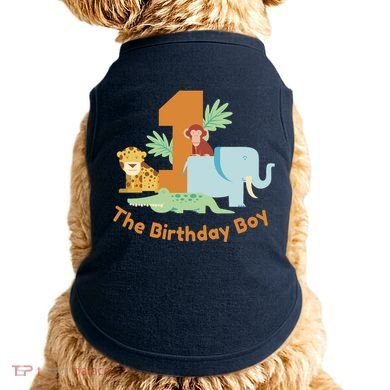 1st Birthday Boy Animal Jungle Doggie Tank