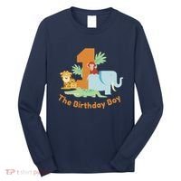 1st Birthday Boy Animal Jungle Long Sleeve Shirt thumb 0