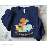 1st Birthday Boy Animal Jungle Sweatshirt thumb 2