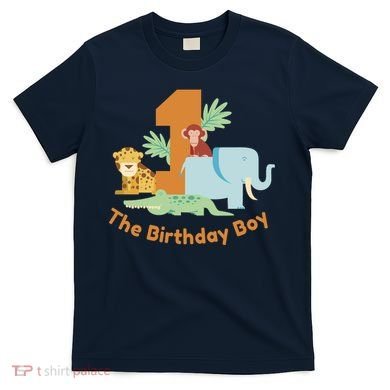 1st Birthday Boy Animal Jungle T-Shirt