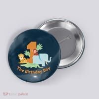 1st Birthday Boy Animal Jungle Button thumb 0