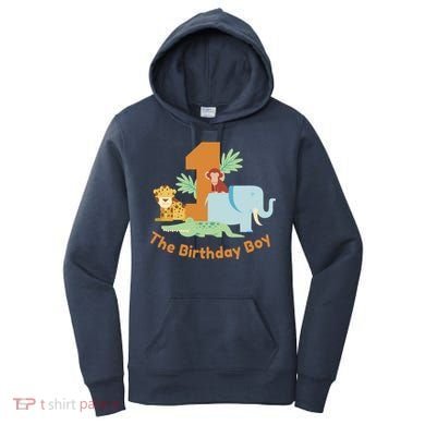 1st Birthday Boy Animal Jungle Women's Hoodie