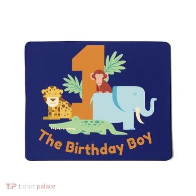 1st Birthday Boy Animal Jungle Mousepad