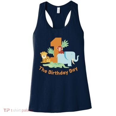 1st Birthday Boy Animal Jungle Women's Tank Top