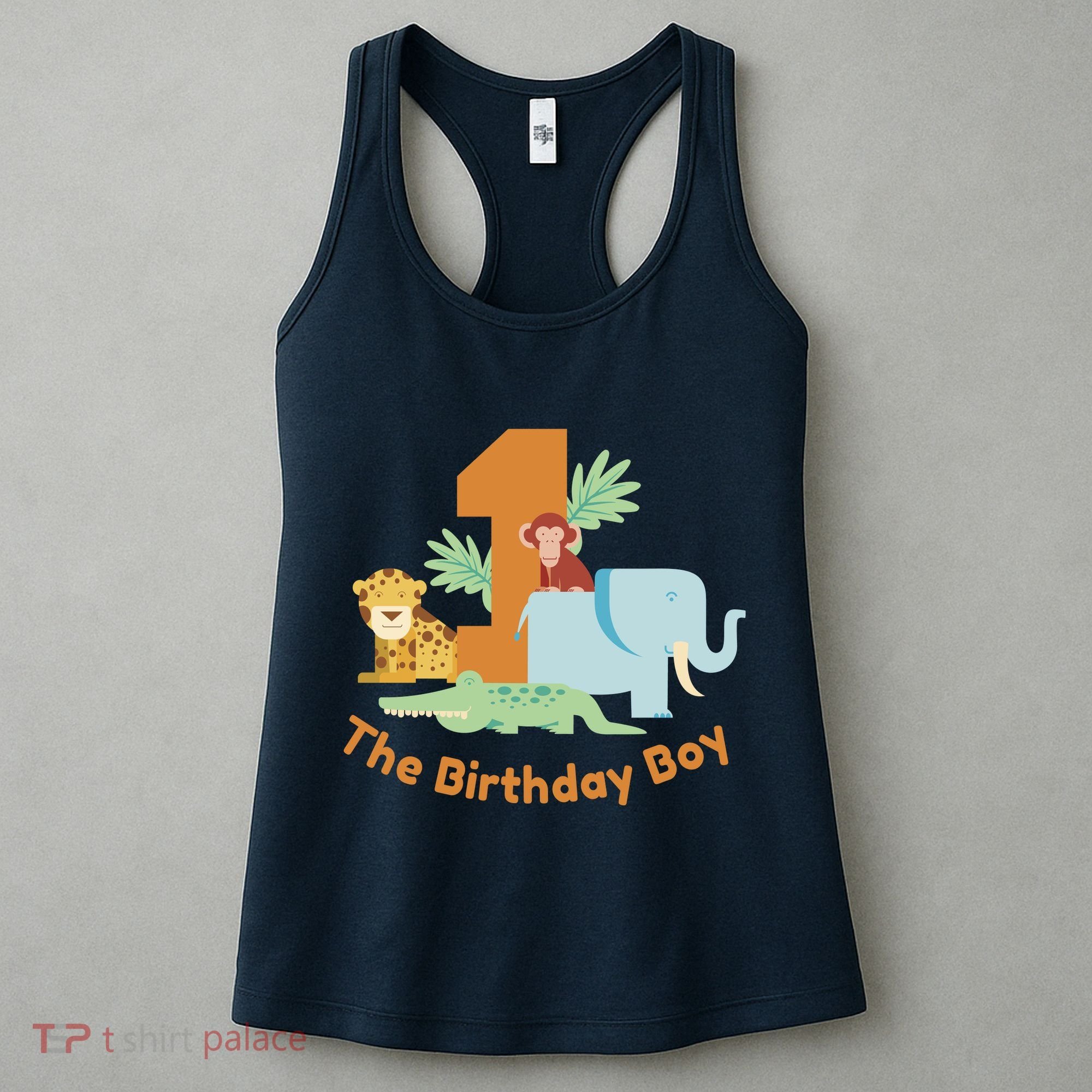 1st Birthday Boy Animal Jungle Women's Tank Top