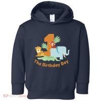 1st Birthday Boy Animal Jungle Toddler Hoodie thumb 0