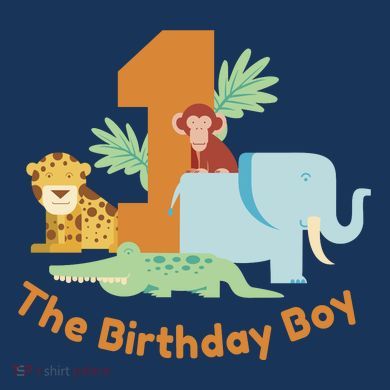 1st Birthday Boy Animal Jungle Toddler Hoodie