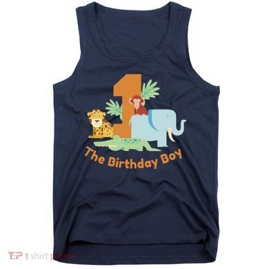 1st Birthday Boy Animal Jungle Tank Top