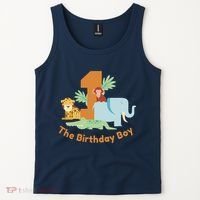 1st Birthday Boy Animal Jungle Tank Top thumb 2
