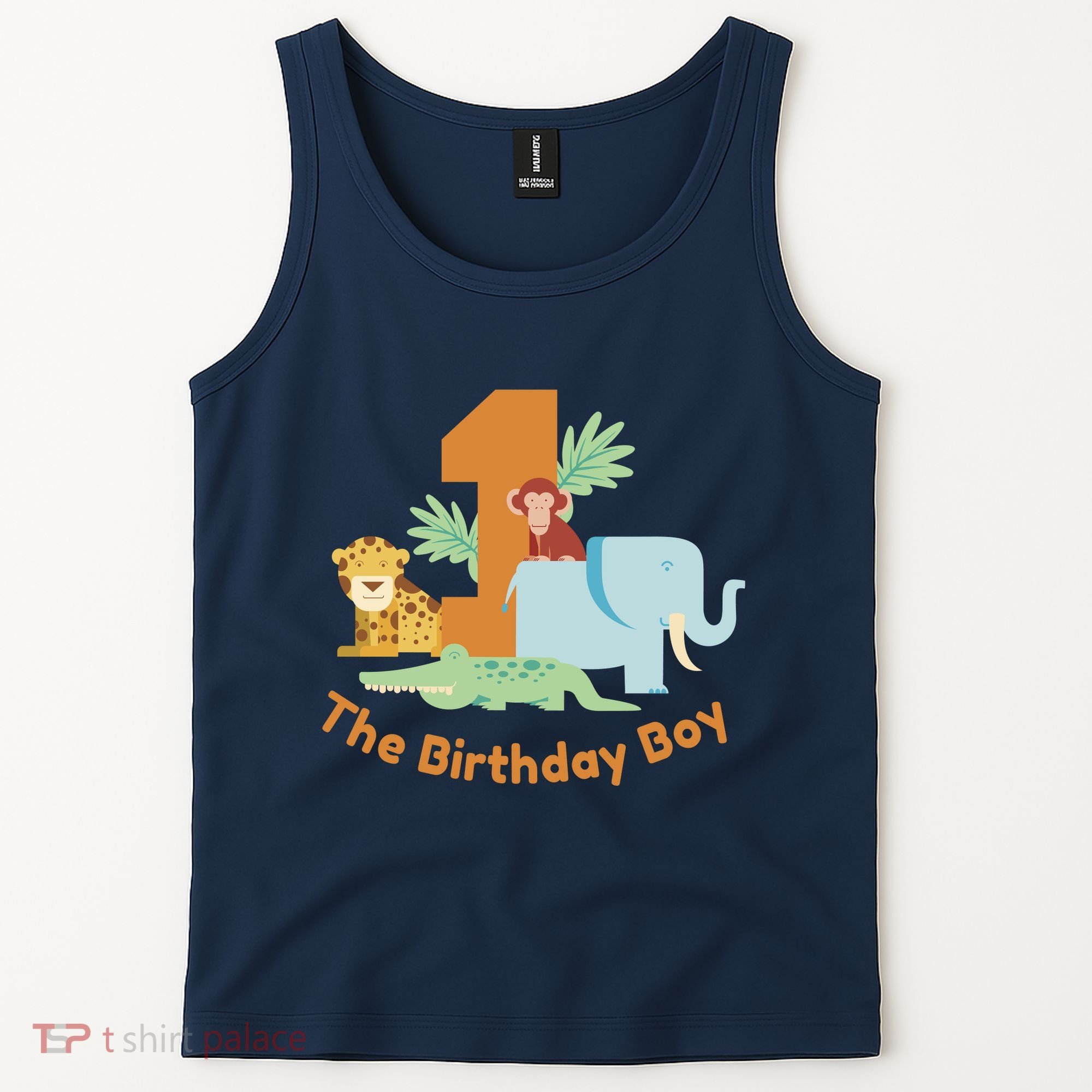1st Birthday Boy Animal Jungle Tank Top