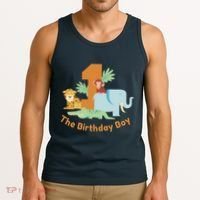 1st Birthday Boy Animal Jungle Tank Top thumb 3
