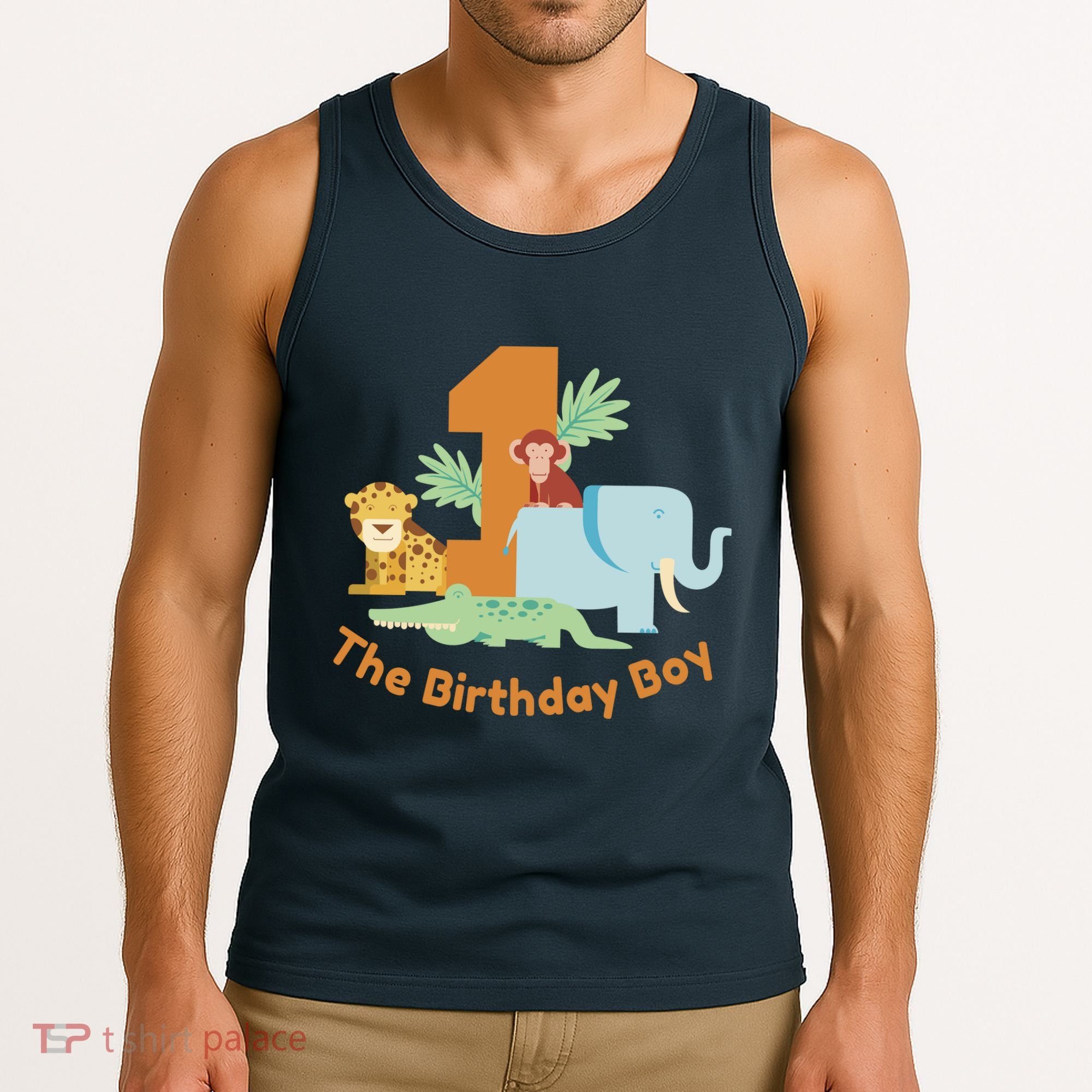 1st Birthday Boy Animal Jungle Tank Top