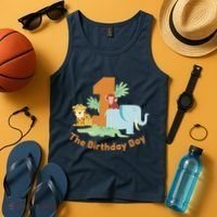 1st Birthday Boy Animal Jungle Tank Top thumb 4