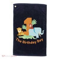 1st Birthday Boy Animal Jungle Golf Towel thumb 0