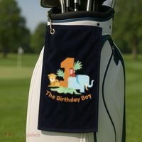 1st Birthday Boy Animal Jungle Golf Towel thumb 2