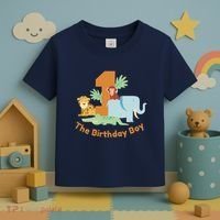 1st Birthday Boy Animal Jungle Toddler T-Shirt thumb 3