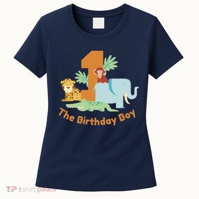 1st Birthday Boy Animal Jungle Women's T-Shirt
