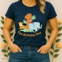 1st Birthday Boy Animal Jungle Women's T-Shirt thumb 2