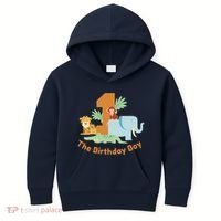 1st Birthday Boy Animal Jungle Kids Hoodie thumb 0