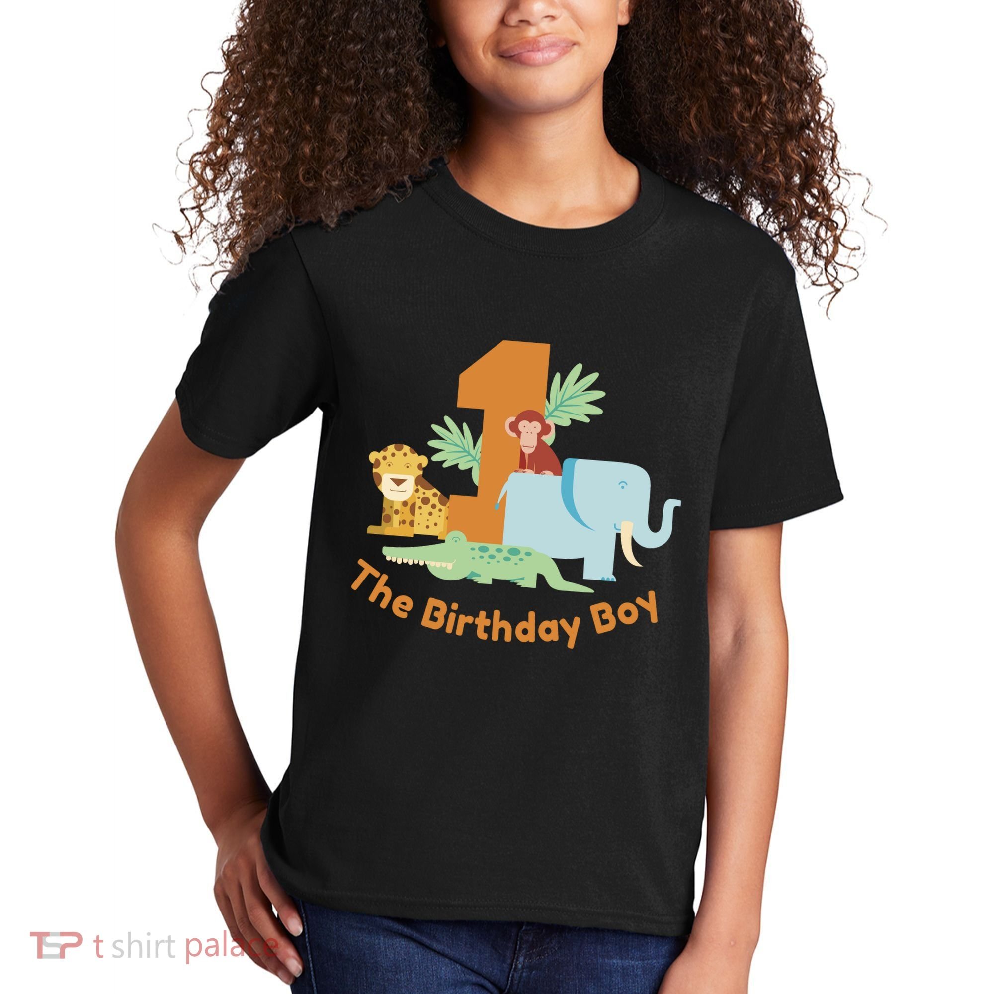 1st Birthday Boy Animal Jungle Kids T-Shirt