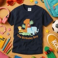 1st Birthday Boy Animal Jungle Kids T-Shirt thumb 3